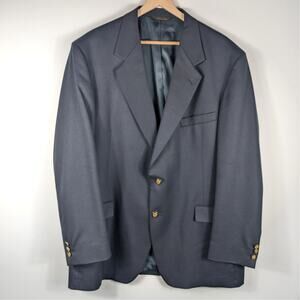 Vintage Botany 500 46L Navy Wool Blazer Sport Coat Mens USA Made Classic Fit